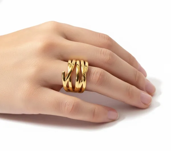 Gold_Golden_Quill_Five_Band_Adjustable_Ring_For_Women